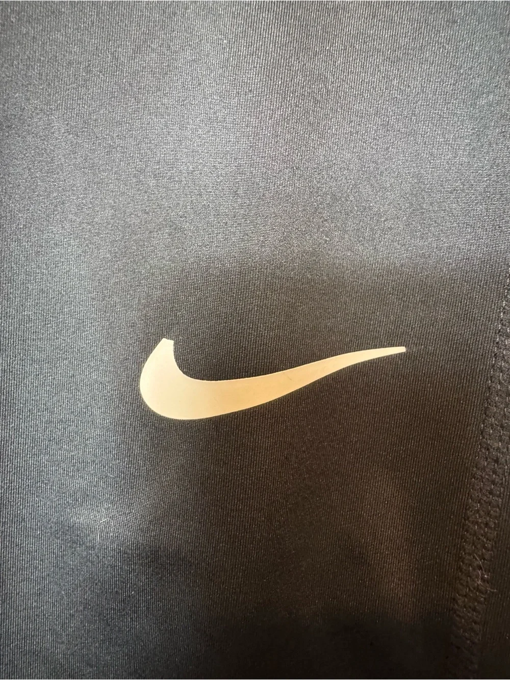 Nike Pro Dri-FIT Black Cropped Leggings White Swoosh Mesh Hem Gym Women’s M